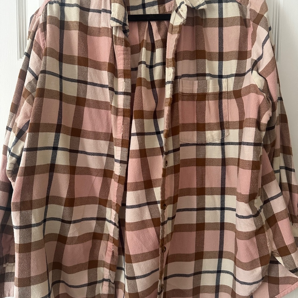 GAP Checkered Shirt in Brown and Cream